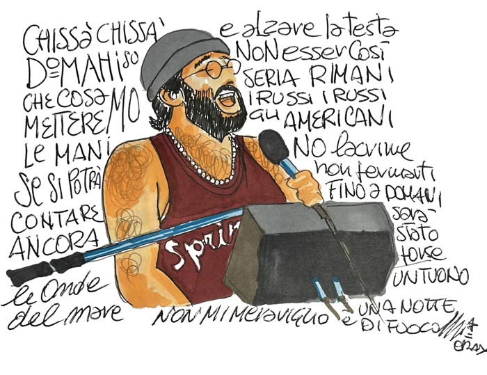 Lucio Dalla, disegno a pennarello